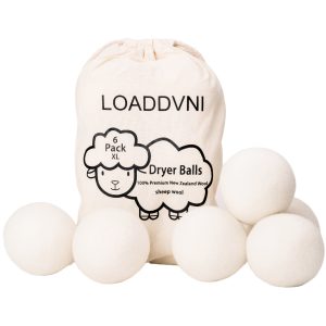 Wool Dryer Balls Organic XL 6 Balls per Pack by Loaddvni,Save Time,Money,Energy.